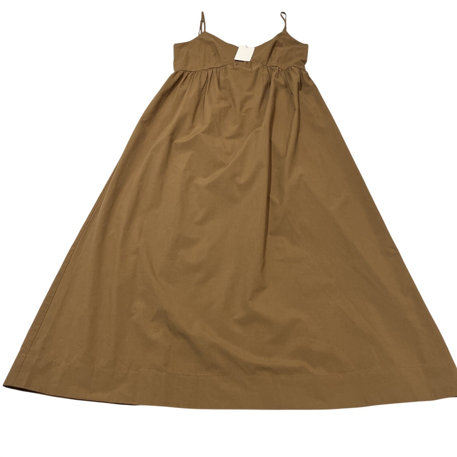 Opt Dress Brown Babydoll Maxi Sundress Size L Sleeveless Beach Wedding Guest